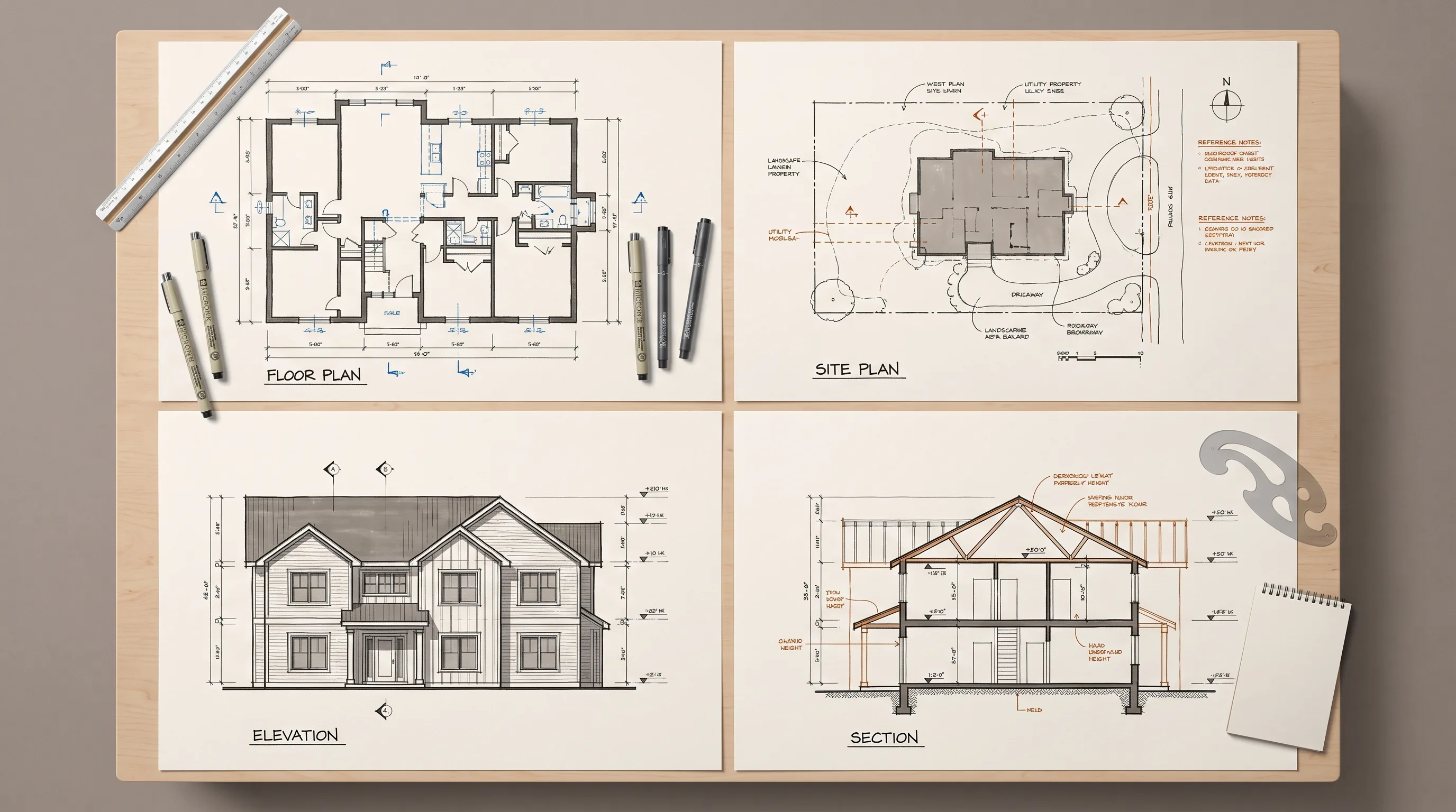 Floor Plan vs Site Plan vs Elevation vs Section Floor Plan vs Site Plan vs Elevation vs Section