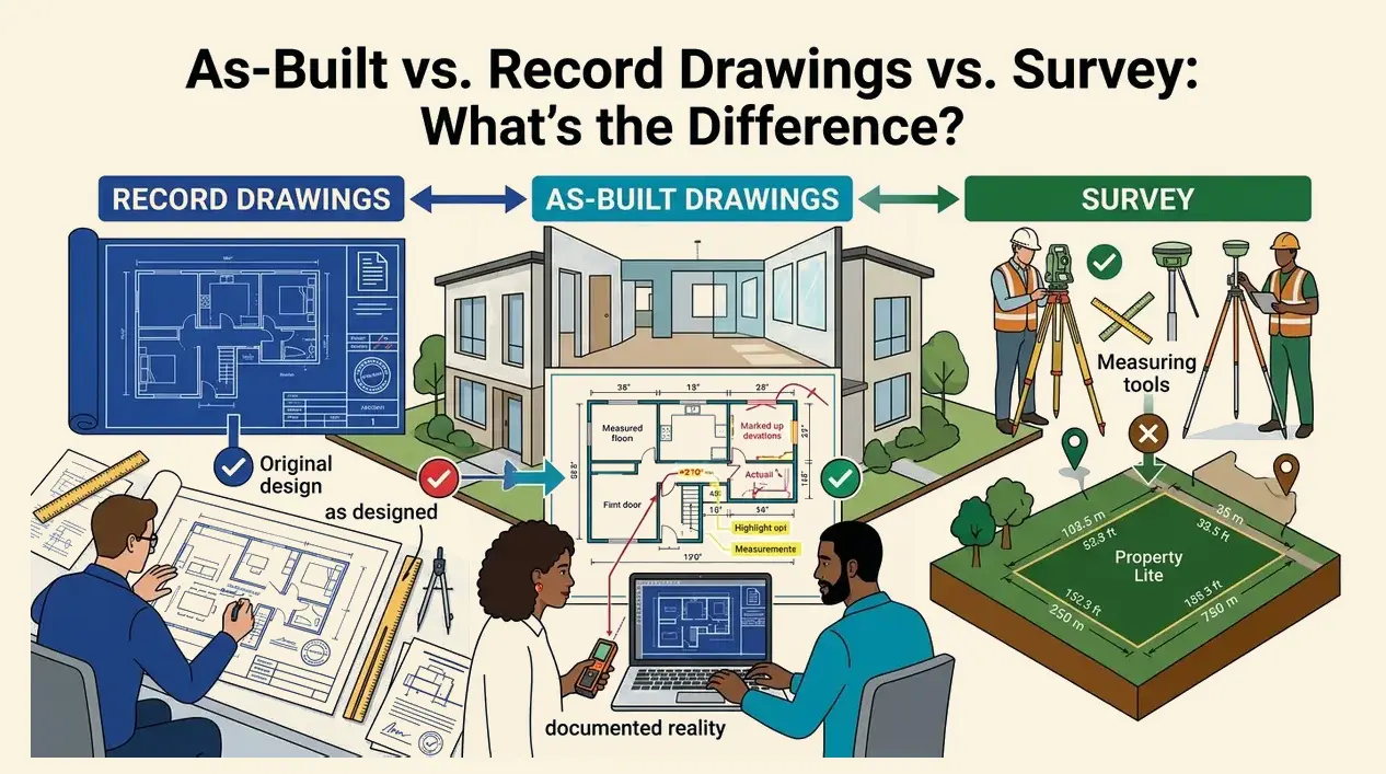 As-Built vs Record Drawings vs Survey As-Built vs Record Drawings vs Survey
